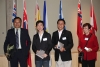 Dr. Yi-jun Song (MA 1987; EdD 1994), Kevin Leung (BASc 1998 COMP), Richard Liu and Professor Pauline Thompson
